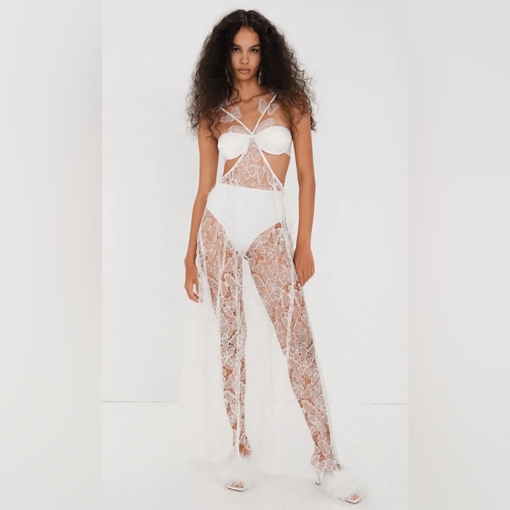 For Love And Lemons White Lace Maxi Dress